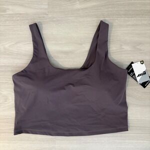 AVIA Women SoftSculpt Bra Top Grey Ash UV Protection Workout Yoga XL 16-18